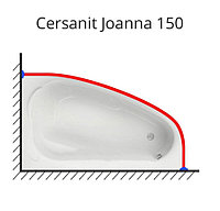 Карниз для ванны Cersanit Joanna 150х95 нержавеющая сталь