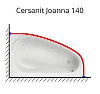 Карниз для ванны Cersanit Joanna 140х90 нержавеющая сталь