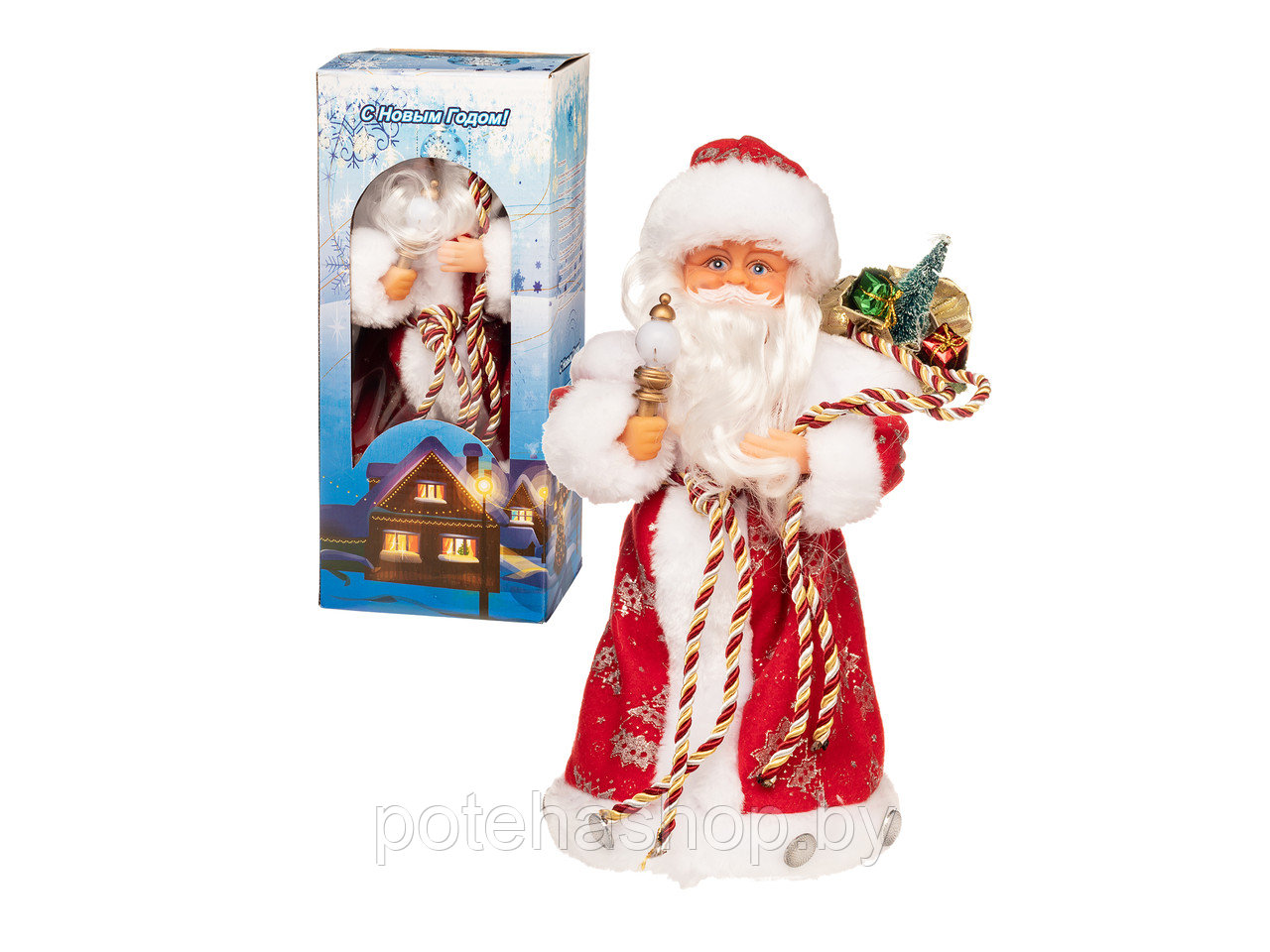 Музыкальный Дед Мороз 32 см со светом, двигает руками и головой арт. VT20-70410