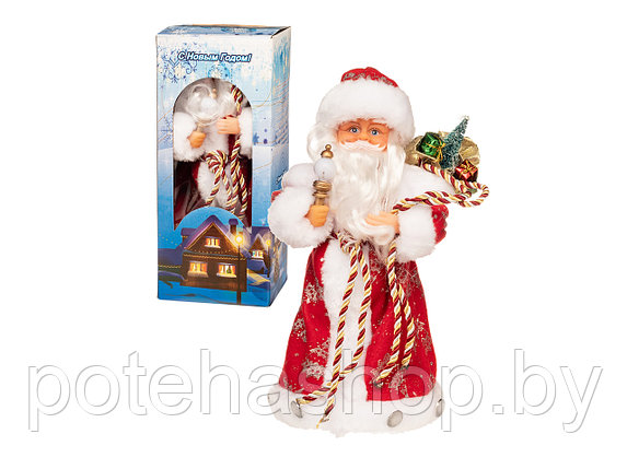 Музыкальный Дед Мороз 32 см со светом, двигает руками и головой арт. VT20-70410, фото 2