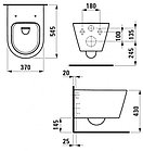 УНИТАЗ ПОДВЕСНОЙ KARTELL BY LAUFEN 820336 37X54,5, БЕЗОБОДКОВЫЙ, фото 2