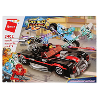 3402 Конструктор Qman POWER SQUAD "Dark Shadow Roadster", транспорт, фигурки, 371 деталь