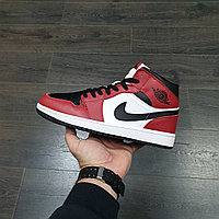 Кроссовки Air Jordan 1 Red Black White с мехом