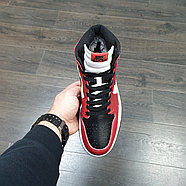 Кроссовки Air Jordan 1 Red Black White с мехом, фото 3