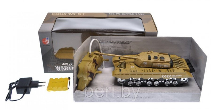 163-E8033A Танк на радиоуправлении, масштаб 1:32, 27 см, танковый бой, свет, звук, 2 цвета - фото 3 - id-p139058736