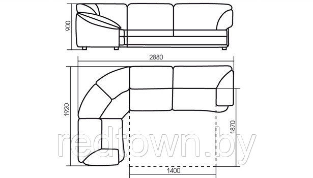 Премьера угловой диван без спального места - фото 2 - id-p10693075