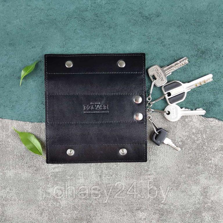 Ключница из натуральной кожи Mini чёрная К7.1 - фото 4 - id-p139150221