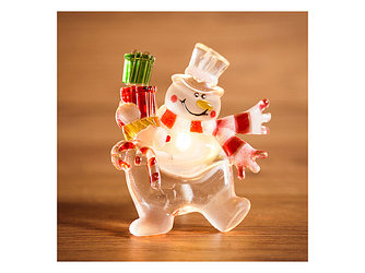 Снеговик с подарком" RGB на присоске (Класс защиты 3; IP20; Тип питания: батарейки) (NEON-NIGHT)
