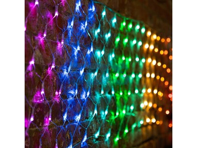 Светодиодная гирлянда "Сеть" 3х0,5м, провод прозрачный ПВХ. Мультиколор (10 цветов) - фото 1 - id-p139154848