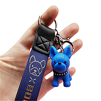 Брелок - подвеска Dog BOOM (с кольцом, карабином и ремешком) Синий