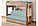 Кровать двухъярусная Прованс с диван-кровать + верхний беспружинный матрас Эко (90х190 см), фото 3