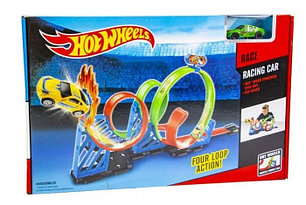 Гоночный трек Hot Wheels 4 Мертвая петля с трамплином +машинка, фото 2