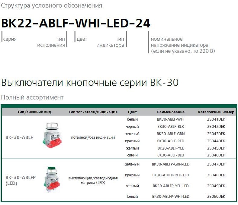 Выключатели кнопочные ВК-22, ВК-30 - фото 3 - id-p10702781