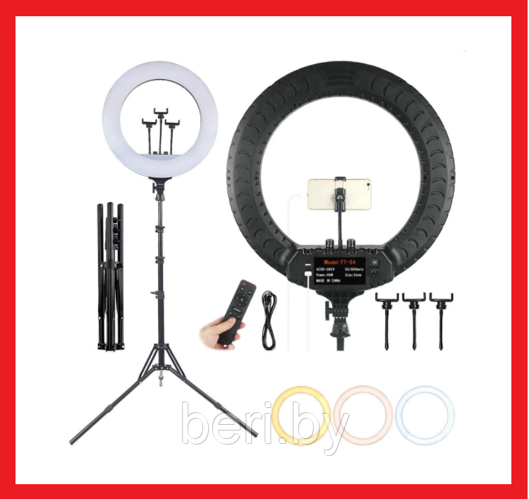 RL-21 Кольцевая лампа 54 см, Soft Ring Light с сумкой, пультом и штативом - фото 2 - id-p139262477