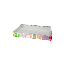 Коробка для печенья и пряников с прозрачной крышкой Акварель светлая (Россия, 250х150х35 мм)