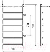 Полотенцесушитель водяной GRANULA Классик 50x100 с полкой