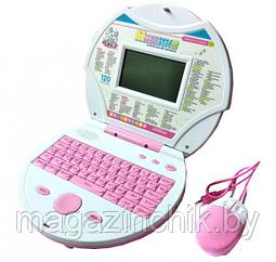 Детский компьютер ноутбук бело-розовый, 120 функций, мышь 20312ER