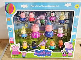 Детский набор игрушек "Семья Свинка Пеппа" Peppa Pig  (14 героев), арт.F-4-16/7940