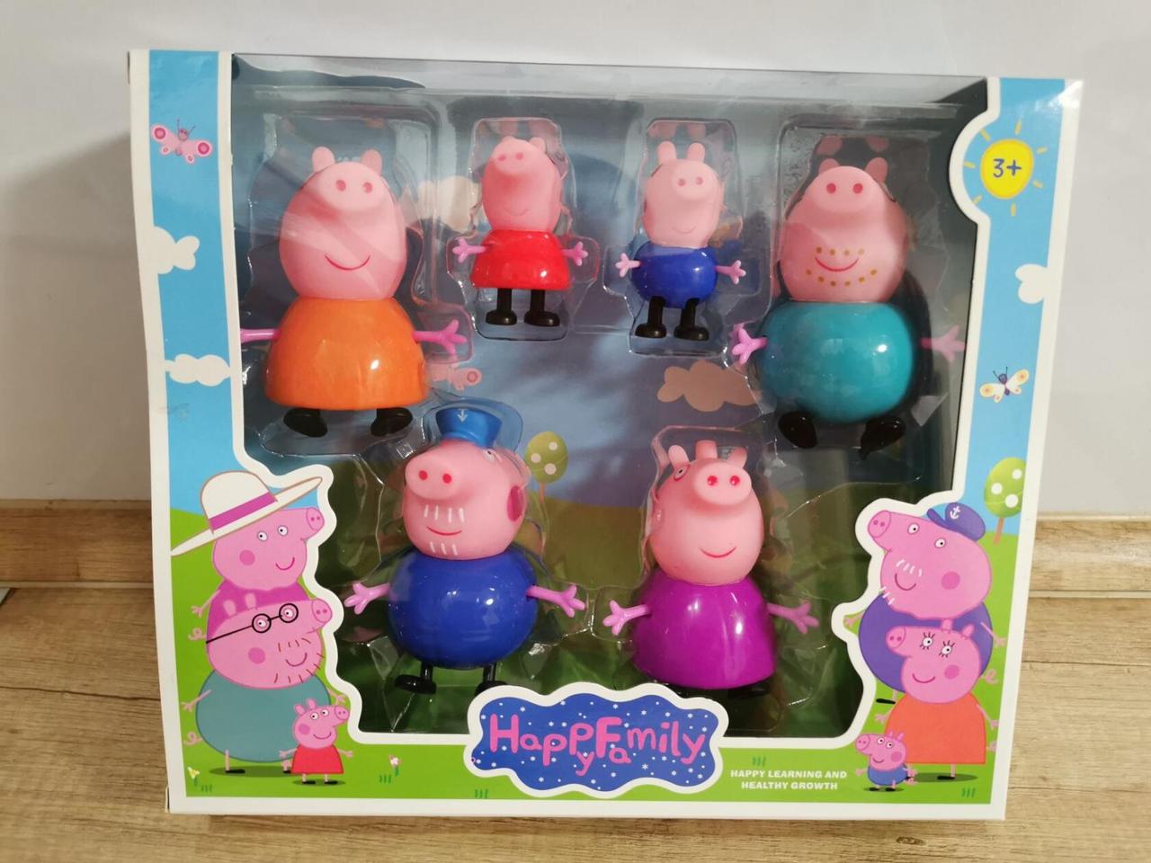 Детский набор игрушек "Семья Свинка Пеппа" Peppa Pig  (6 героев), арт.1830