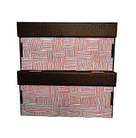 Коробка картонная цвет красный и коричневый (набор 2 шт.)