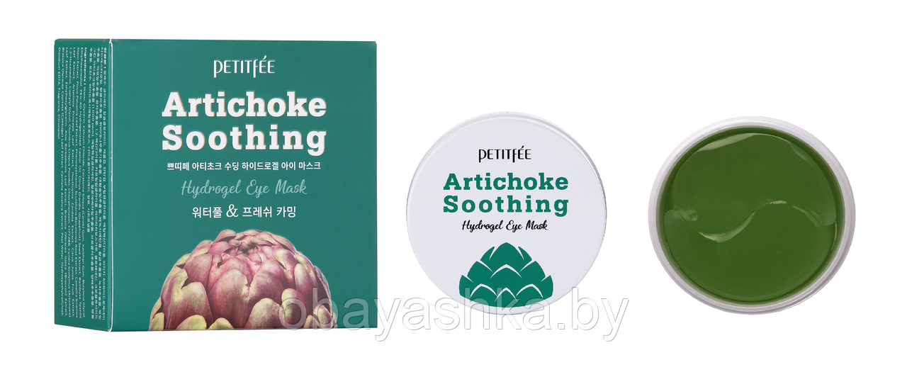 [PETITFEE] Гидрогелевые патчи для глаз АРТИШОК Artichoke Soothing Hydrogel Eye Mask, 60 шт - фото 1 - id-p139327220