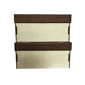 Коробка картонная цвет охра и коричневый (набор 2 шт.)