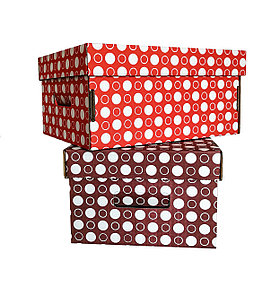 Коробка картонная цвет красный и коричневый (набор 2 шт.)