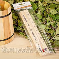 Деревянный термометр для бани и сауны малый в пакете, фото 2