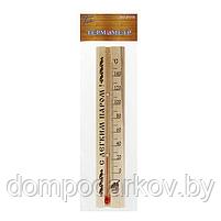 Деревянный термометр для бани и сауны малый в пакете, фото 6