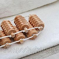 Массажёр-лента деревянный, роликовый, 10 звеньев, фото 2