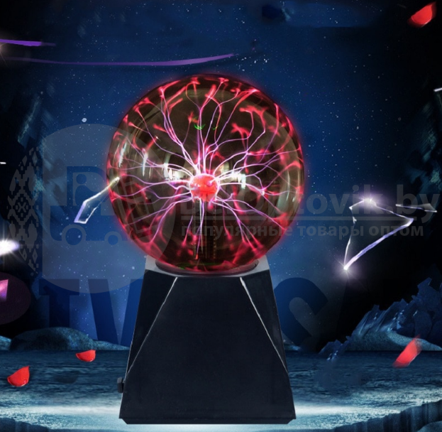 Плазменный шар Plasma light декоративная лампа Тесла (Молния), d15 см - фото 4 - id-p139405510