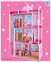 Деревянный домик для кукол Барби с мебелью, арт B744