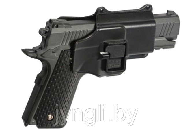 Страйкбольный пистолет Galaxy G.25A+ с тактической кобурой пружинный, 6 мм (копия Colt 1911) - фото 1 - id-p139410684