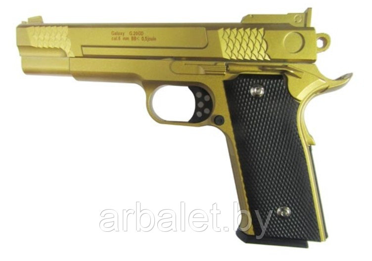 Страйкбольный пистолет Galaxy G.20GD золотистый, 6 мм (копия Browning High Power)