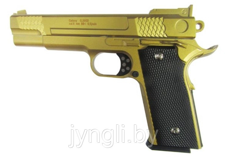 Страйкбольный пистолет Galaxy G.20GD золотистый, 6 мм (копия Browning High Power) - фото 1 - id-p139410709