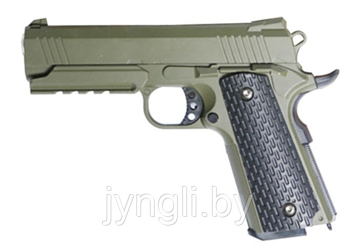 Страйкбольный пистолет Galaxy G.25G пружинный зелёный, 6 мм (копия Colt 1911) - фото 1 - id-p139410897
