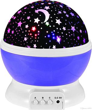 Ночник-проектор звездного неба вращающийся Мечта (фиолетовый шар) с USB-кабелем, фото 2