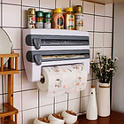Кухонный диспенсер Органайзер Comfortable kitchen 4 в 1 (бумажные полотенца, пищевой пленка, фольга, полка для, фото 4
