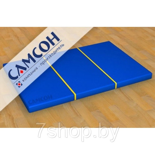 Мат гимнастический складной 1м х 1,5м сине-жёлтый - фото 1 - id-p139425100