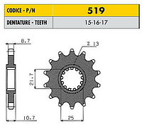 Звездочка ведущая Sunstar 519-15 зубьев