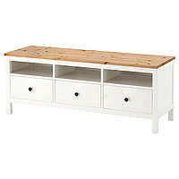 HEMNES ХЕМНЭС Тумба под ТВ, белая морилка/светло-коричневый148x47x57 см