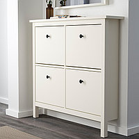 HEMNES ХЕМНЭС Галошница, 4 отделения, белый107x101 см, икеа