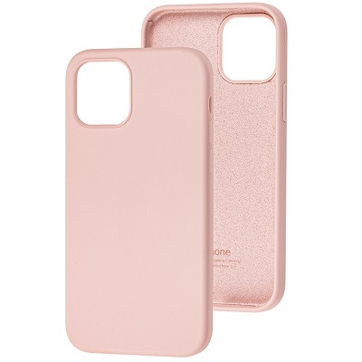 Силиконовый чехол Silicone с открытым низом светло-розовый для Apple iPhone 12 Pro Max - фото 1 - id-p139461130