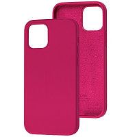 Силиконовый чехол Silicone с открытым низом вишневый для Apple iPhone 12 Pro Max