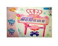 Пианино детское со стулом, дeтский cинтезaтоp с микрофоном, 37 клавиш, 2 цвета