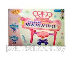 Пианино детское со стулом, дeтский cинтезaтоp с микрофоном, 37 клавиш, 2 цвета