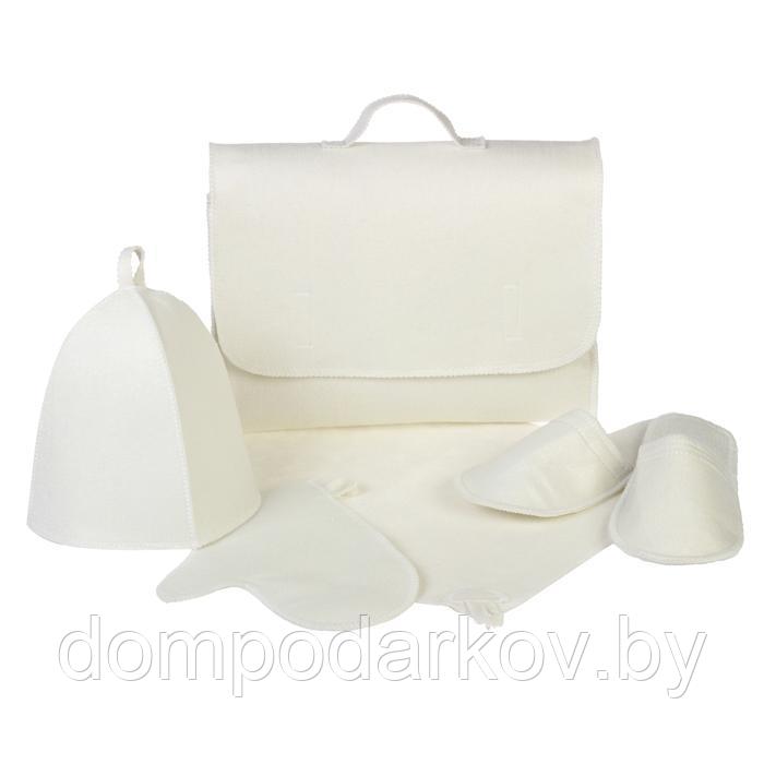 Набор банный портфель 5 предметов, белый, без вышивки, первый сорт - фото 2 - id-p139461611