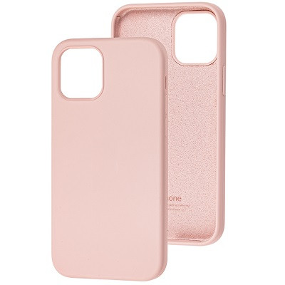 Силиконовый чехол Silicone с закрытым низом светло-розовый для Apple iPhone 12 Pro - фото 1 - id-p139461109