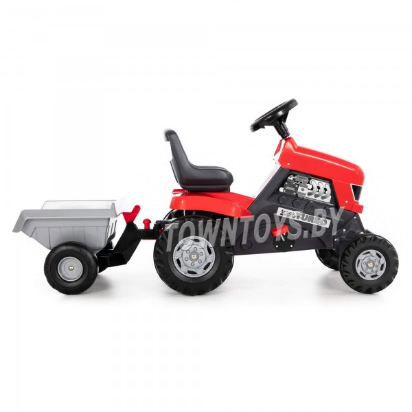 Детская игрушка каталка-трактор с педалями "Turbo" (красная) с полуприцепом арт. 52681 Полесье - фото 5 - id-p139469163