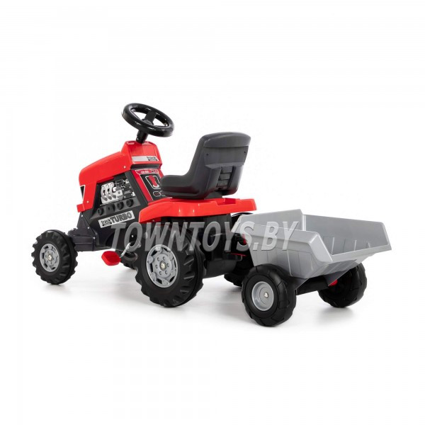 Детская игрушка каталка-трактор с педалями "Turbo" (красная) с полуприцепом арт. 52681 Полесье - фото 3 - id-p139469163